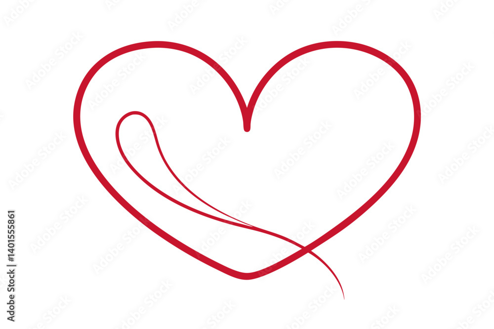 Romantic Heart Icon in Hand Drawn Style Romantic Heart Icon in Hand Drawn Style