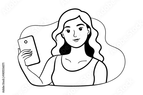 Self Portrait Moment with Phone in Hand