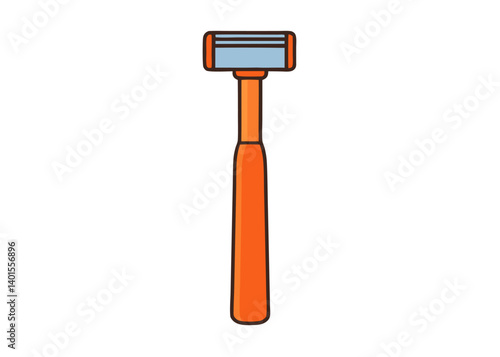 Shaving Razor Illustration: A clean and modern illustration of an orange razor, designed for a close and comfortable shave. 