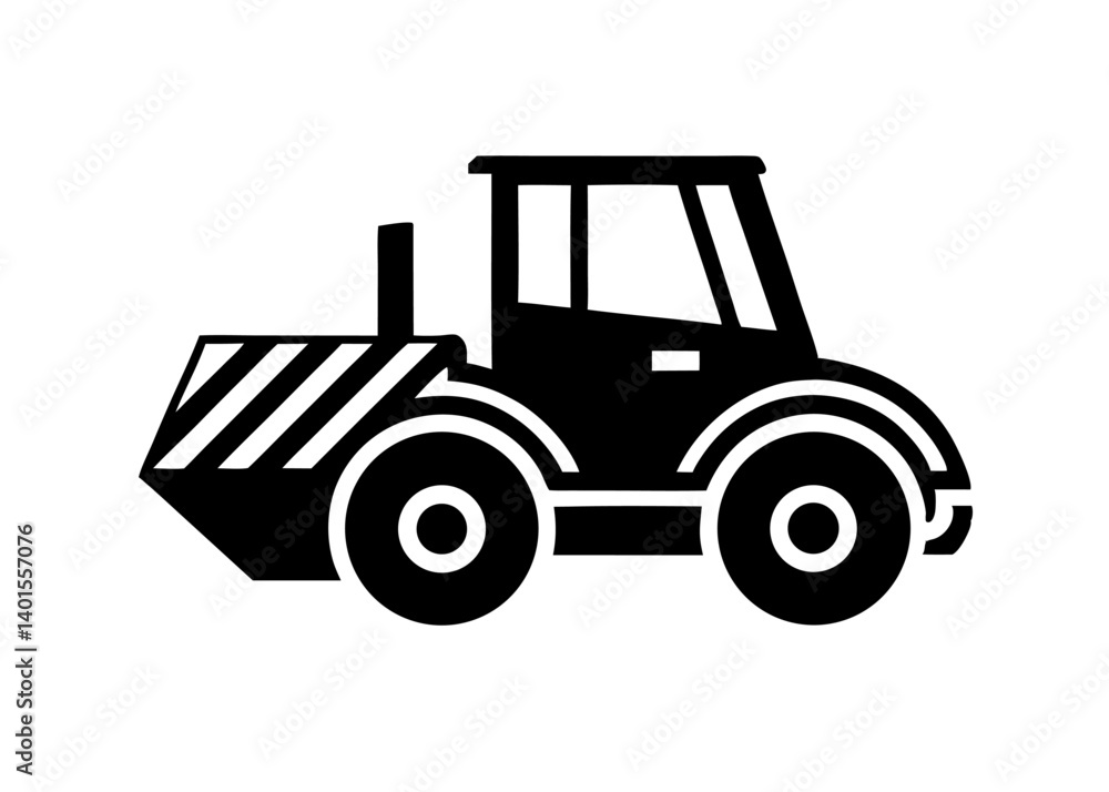 Heavy Machinery Icon: A sleek, monochromatic illustration of robust road roller, set against a neutral canvas. The image speaks of efficiency and progress in the world of construction. Heavy Machinery Icon: A sleek, monochromatic illustration of robust road roller, set against a neutral canvas. The image speaks of efficiency and progress in the world of construction.