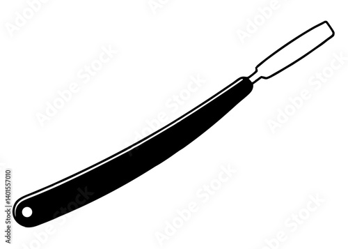Straight Razor Silhouette: A bold, minimalist depiction of a classic straight razor, exuding a sense of timeless grooming and barbering traditions.