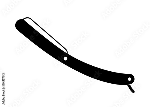 Timeless Barber's Tool: The sleek, minimalist silhouette of a classic straight razor, embodying precision and craftsmanship in the world of grooming.