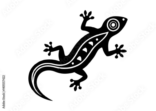 Decorative Lizard: A stylized illustration of a lizard with intricate patterns, ideal for adding a touch of unique charm to any design project.