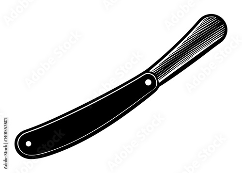 Classic Barber Razor: A detailed illustration of a barber's razor. The image is a simple representation of the classic shaving instrument, emphasizing its sharp design.