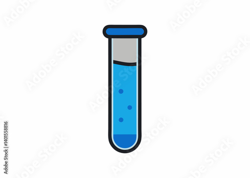 Test Tube Illustration: A simple yet visually appealing illustration of a test tube, filled with a vibrant blue liquid, showcasing scientific exploration and laboratory analysis.