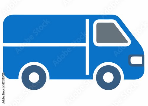 Van Icon: A clean and modern icon of a delivery van, rendered in a vibrant blue, suitable for various uses related to transportation and logistics.