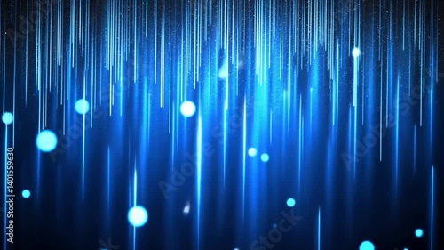 Futuristic abstract background with glowing lines and bokeh elements in blue