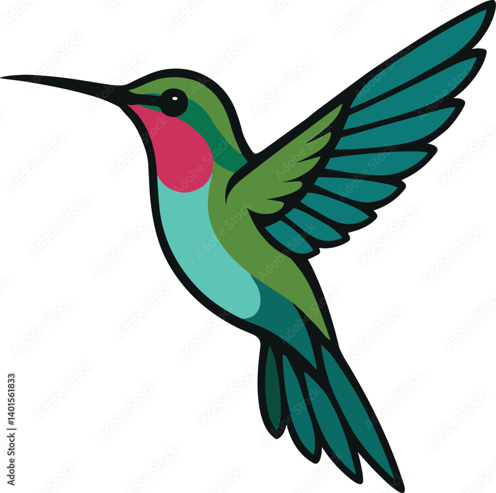 Obraz premium Hummingbird. Logotype hummingbird: Vector illustration of Colibri on a white background.