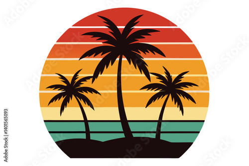 Wallpaper Mural tropical island with palm trees Torontodigital.ca