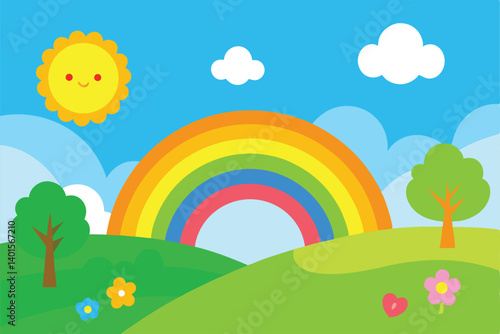 landscape with rainbow
