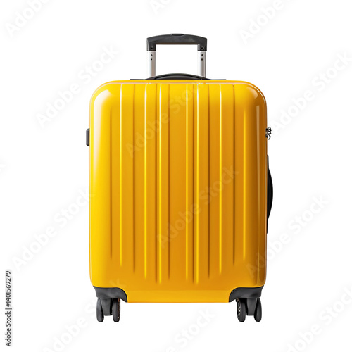 yellow suitcase isolated on white
