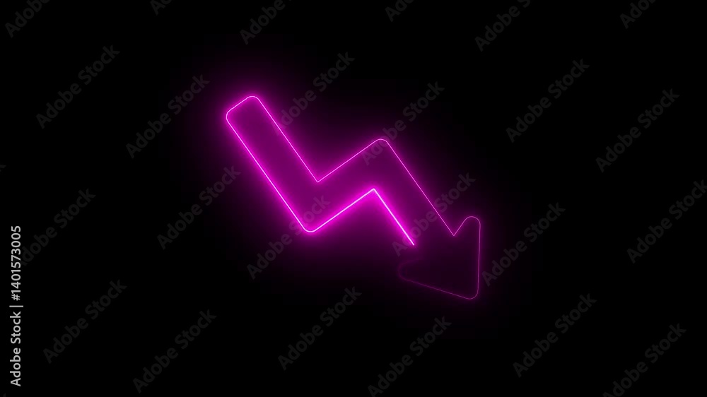 Neon line Financial business Loss down graph chart. business loss concept. Business arrow down icon. business graph loss chart icon with dollar. Neon line Financial business Loss down graph chart. business loss concept. Business arrow down icon. business graph loss chart icon with dollar.