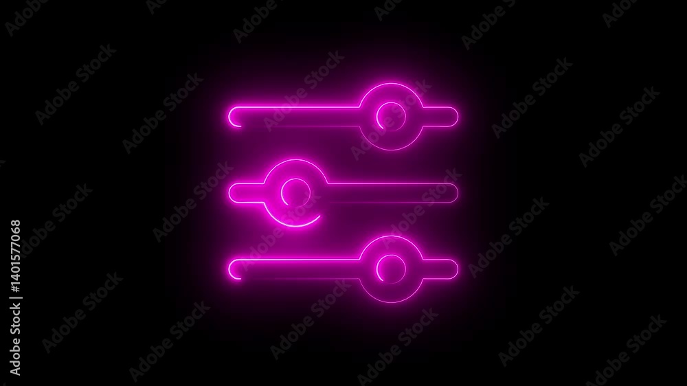 Glowing neon line setting icon with spinning gears icon animated. Settings icon animation Glowing neon line setting icon with spinning gears icon animated. Settings icon animation