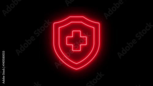 Wallpaper Mural Glowing neon line icon animated protective shield lock barrier health guard bacteria icon logo emblem 4k green screen Patient protection. Security, safety, protection animated, Torontodigital.ca