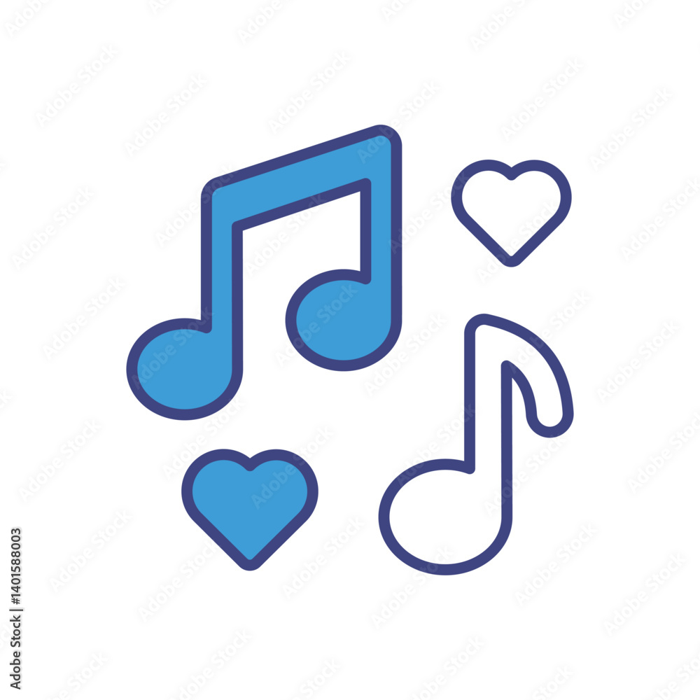 Love Music Icon Vector Stock Illustration Love Music Icon Vector Stock Illustration