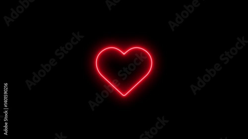 Wallpaper Mural heart love pop art style icon. Abstract neon heartbeat signal icon animation, love heartbeat animation on black background. Valentine's Day indicate. Love One line drawing concept. love card 
 Torontodigital.ca