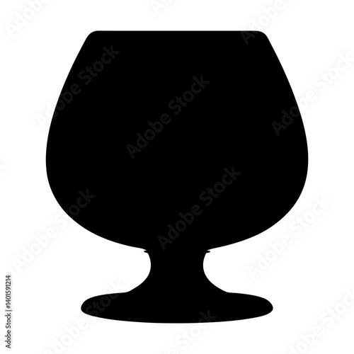 brandy snifter black silhouette icon - of a soft drinks brandy snifter simple vector art