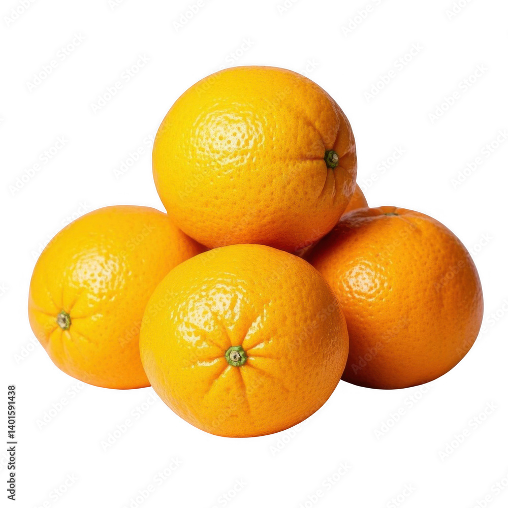 A vibrant pyramid of juicy oranges, bursting with sunshine and sweetness, against a bright transparent background A vibrant pyramid of juicy oranges, bursting with sunshine and sweetness, against a bright transparent background