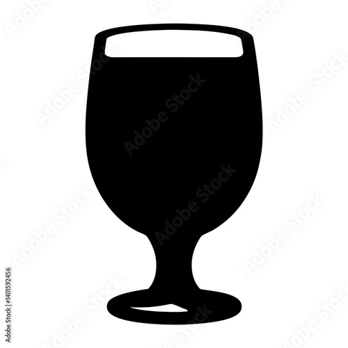 eggnog glass black silhouette icon - of a  eggnog glass simple vector art