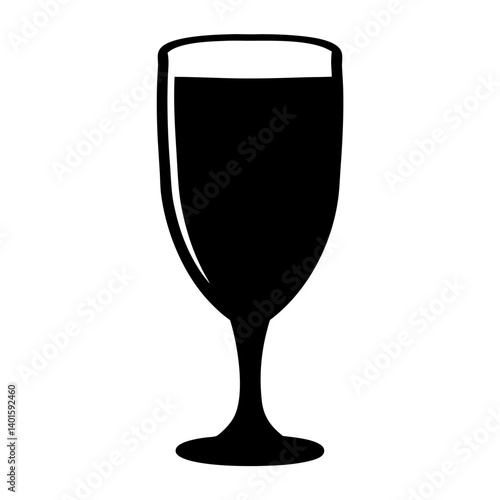 eggnog glass black silhouette icon - of a  eggnog glass, simple vector art