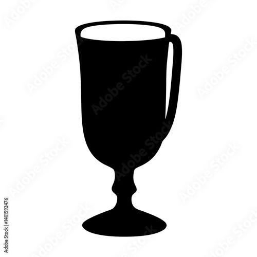 eggnog glass black silhouette icon - of a  eggnog glass simple vector art