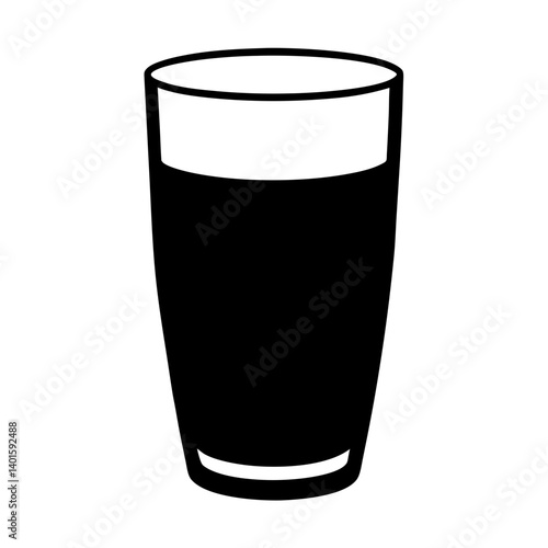 eggnog glass black silhouette icon - of a  eggnog glass simple vector art