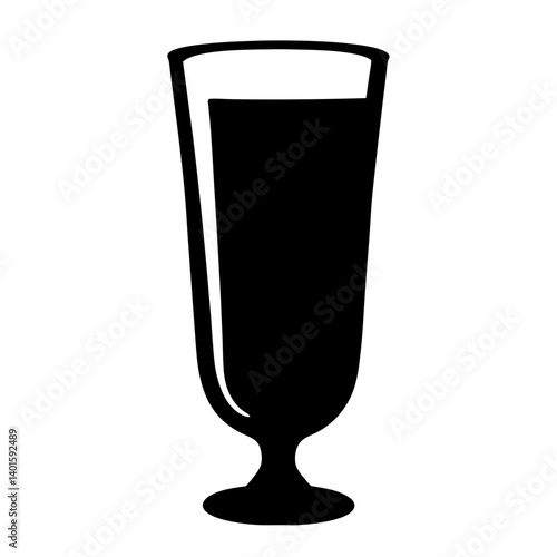 eggnog glass black silhouette icon - of a  eggnog glass simple vector art