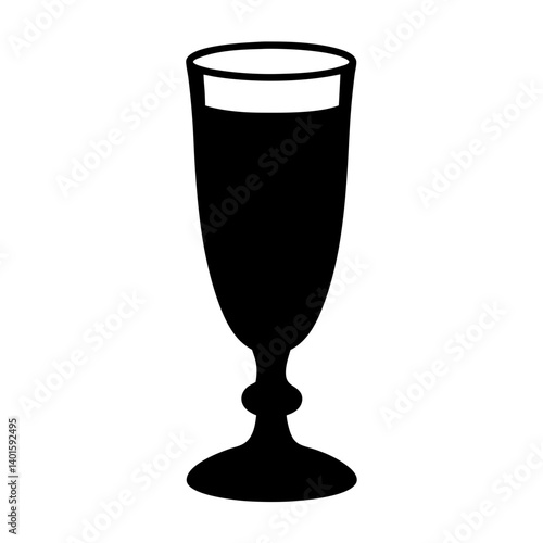 eggnog glass black silhouette icon - of a  eggnog glass simple vector art