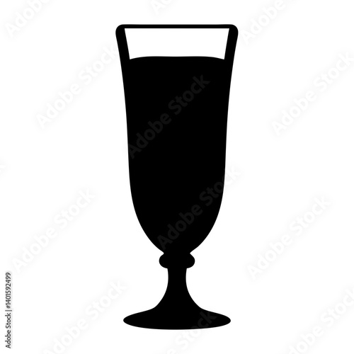eggnog glass black silhouette icon - of a  eggnog glass simple vector art