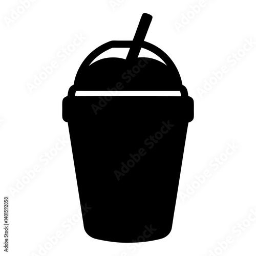frappuccino black silhouette icon - of a soft drinks frappuccino, simple vector art