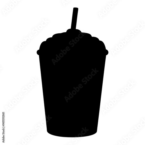 frappuccino black silhouette icon - of a soft drinks frappuccino simple vector art