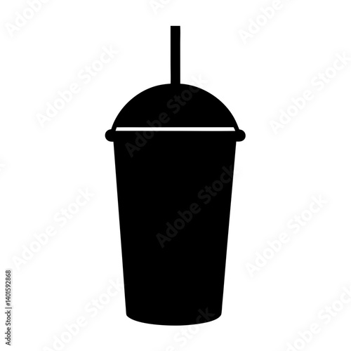 frappuccino black silhouette icon - of a soft drinks frappuccino simple vector art