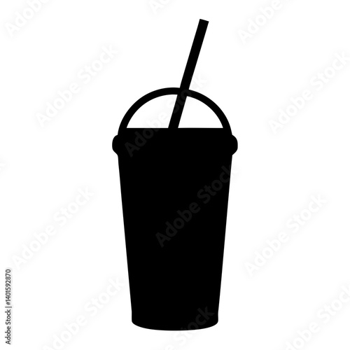 frappuccino black silhouette icon - of a soft drinks frappuccino simple vector art