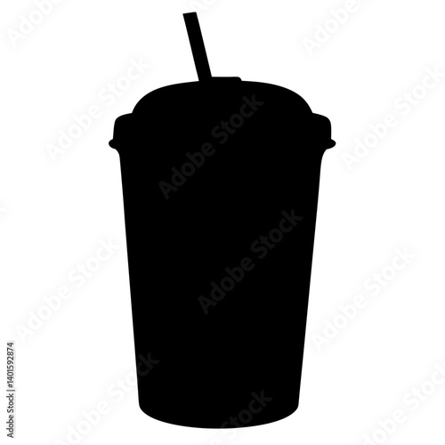 frappuccino black silhouette icon - of a soft drinks frappuccino simple vector art