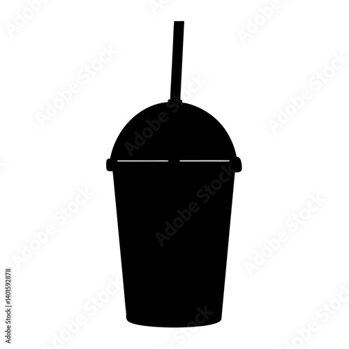 frappuccino black silhouette icon - of a soft drinks frappuccino simple vector art