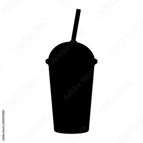frappuccino black silhouette icon - of a soft drinks frappuccino simple vector art