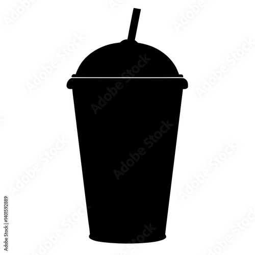 frappuccino black silhouette icon - of a soft drinks frappuccino simple vector art