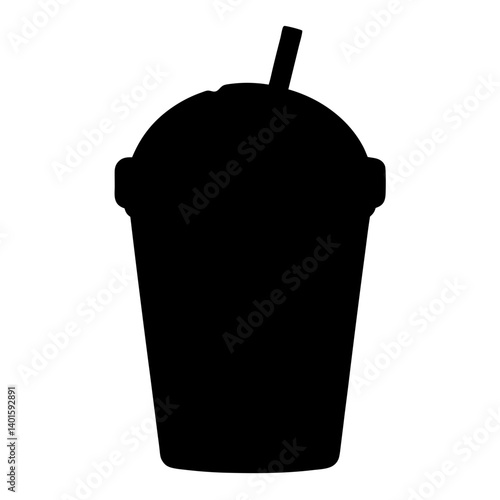 frappuccino black silhouette icon - of a soft drinks frappuccino simple vector art