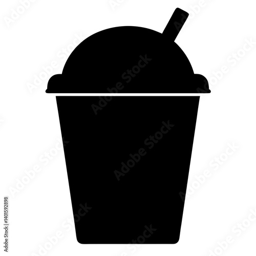 frappuccino black silhouette icon - of a soft drinks frappuccino simple vector art