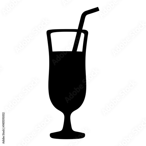 gin and tonic black silhouette icon - of a soft drinks gin and tonic simple vector art