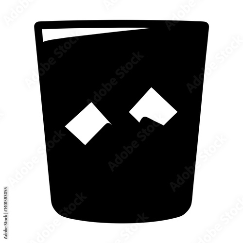 gin and tonic black silhouette icon - of a soft drinks gin and tonic simple vector art