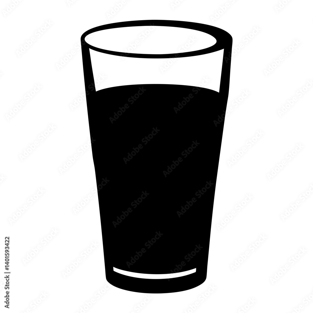 glass of milk black silhouette icon - of a soft drinks glass of milk simple vector art glass of milk black silhouette icon - of a soft drinks glass of milk simple vector art