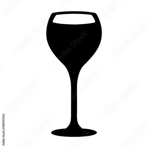 glass of ros black silhouette icon - of a soft drinks glass of ros simple vector art
