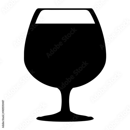 glass of ros black silhouette icon - of a soft drinks glass of ros, simple vector art
