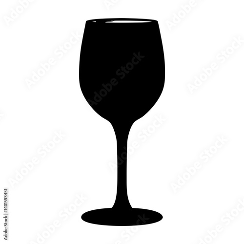glass of ros black silhouette icon - of a soft drinks glass of ros simple vector art
