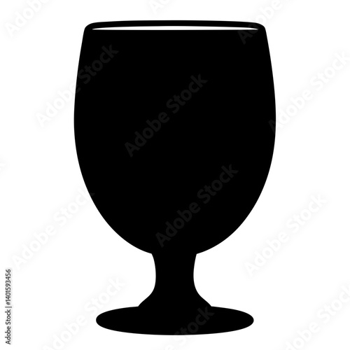 glass of ros black silhouette icon - of a soft drinks glass of ros simple vector art