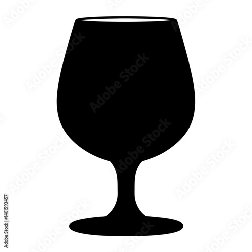 glass of ros black silhouette icon - of a soft drinks glass of ros simple vector art