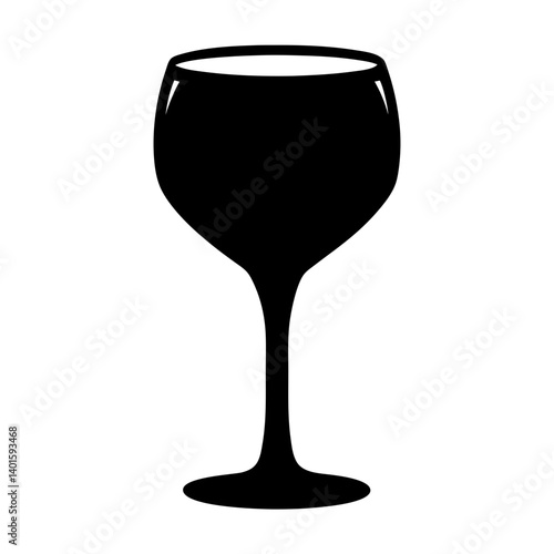 glass of ros black silhouette icon - of a soft drinks glass of ros simple vector art