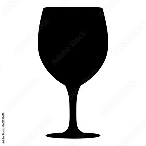 glass of ros black silhouette icon - of a soft drinks glass of ros simple vector art