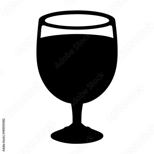 glass of ros black silhouette icon - of a soft drinks glass of ros simple vector art